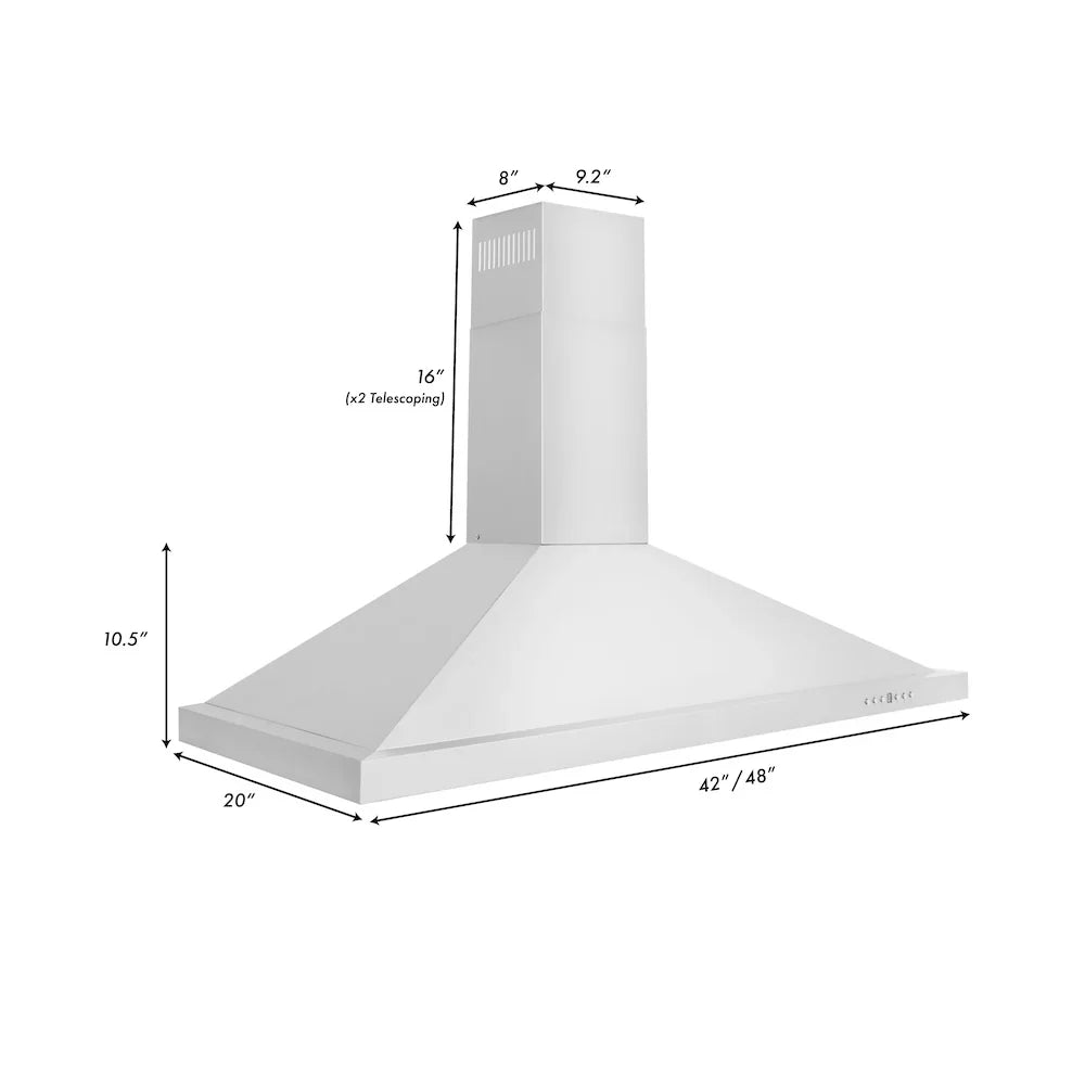 ZLINE 48" Bundle Range RA-RG-48 & Wall Range Hood KB-48, 2KP-RARGRH48