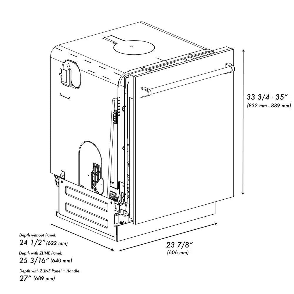 ZLINE 24" MonumentSeries 3rdRack TopTouchControl Dishwasher DWMT-BG-24
