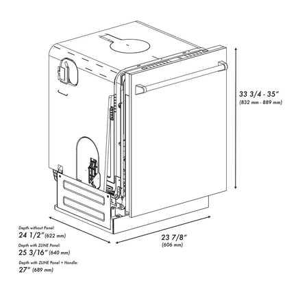 ZLINE 24" MonumentSeries 3rdRack TopTouchControl Dishwasher DWMT-BG-24