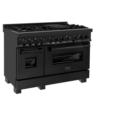 ZLINE 48" Bundle Range RAB-BR-48 & Wall Range Hood BSKBN, 2KP-RABRH48