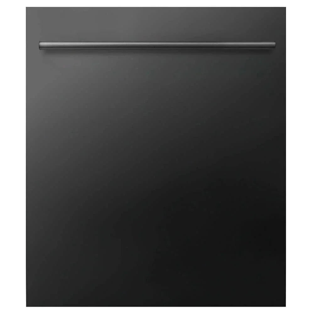 ZLINE 24" Dishwasher In Black Stainless Steel, Stainless Tub, Modern Style Handle DW-BS-H-24