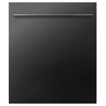 ZLINE 24" Dishwasher In Black Stainless Steel, Stainless Tub, Modern Style Handle DW-BS-H-24