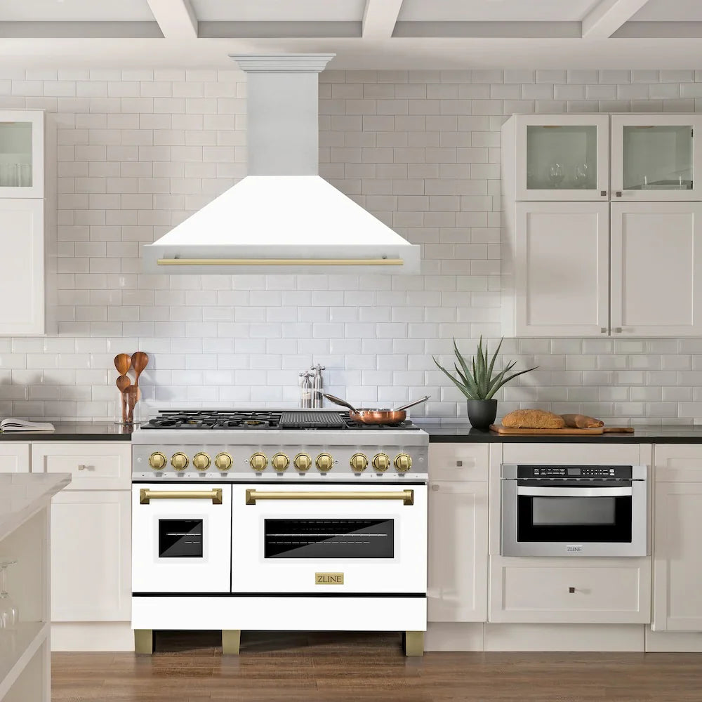 ZLINE 48" Autograph DuraSnow White Range Hood 8654SNZ-WM48-CB