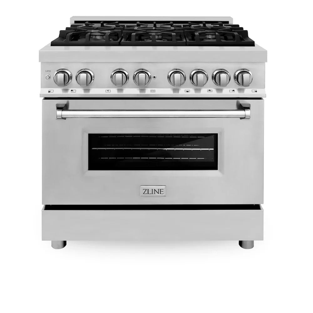 ZLINE 36" Bundled Stainless Dual Range, Range Hood, Microwave, 3KP-RARH36-MW