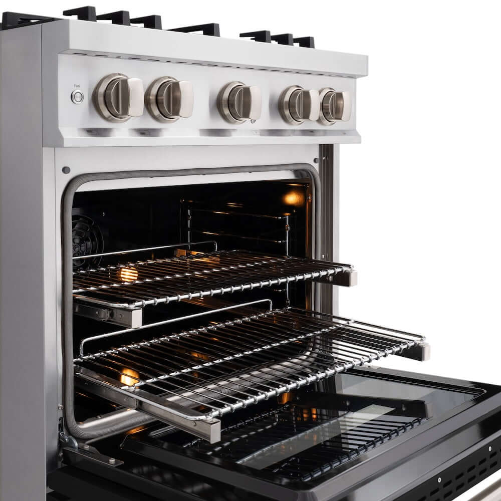 ZLINE 30" Select Gas Range Convection Gas Oven Stainless Steel Black Matte Door HGR-BLM-30