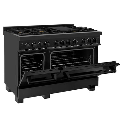 ZLINE 48" Bundle Range RAB-BR-48 & Wall Range Hood BSKBN, 2KP-RABRH48