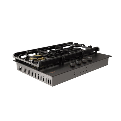 30" Anti-Glare Glass Tri-Ring Gas Cooktop Series | GLG30401-Y