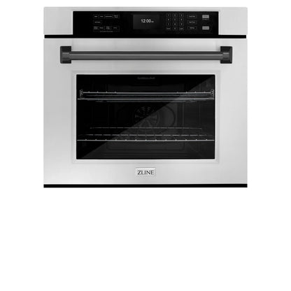 ZLINE 30" Autograph Edition Professional True Convection Single Wall Oven, Air Fry, Self Clean, Stainless Steel, Matte Black WASZ-30-MB