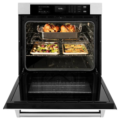 ZLINE 30"Professional True Convection Single Wall Oven, Air Fry, Self Clean, DuraSnow® White Matte WASS-WM-30