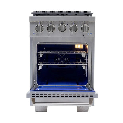 Kucht Professional 24" Gas Range Stainless Steel, True Simmer Burners, KFX2400X-S