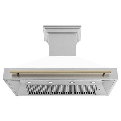 ZLINE 48" Autograph DuraSnow White Range Hood 8654SNZ-WM48-CB