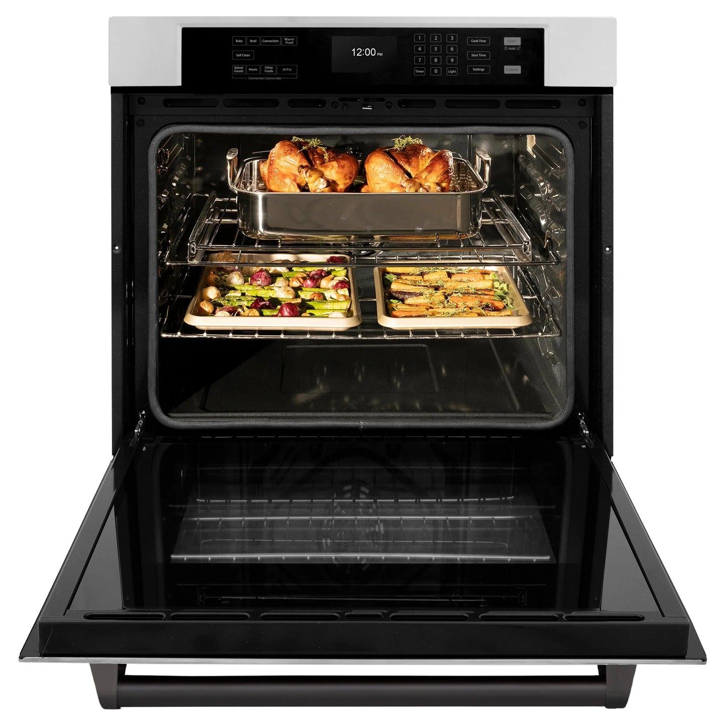 ZLINE 30" Autograph Edition Professional True Convection Single Wall Oven, Air Fry, Self Clean, Stainless Steel, Matte Black WASZ-30-MB