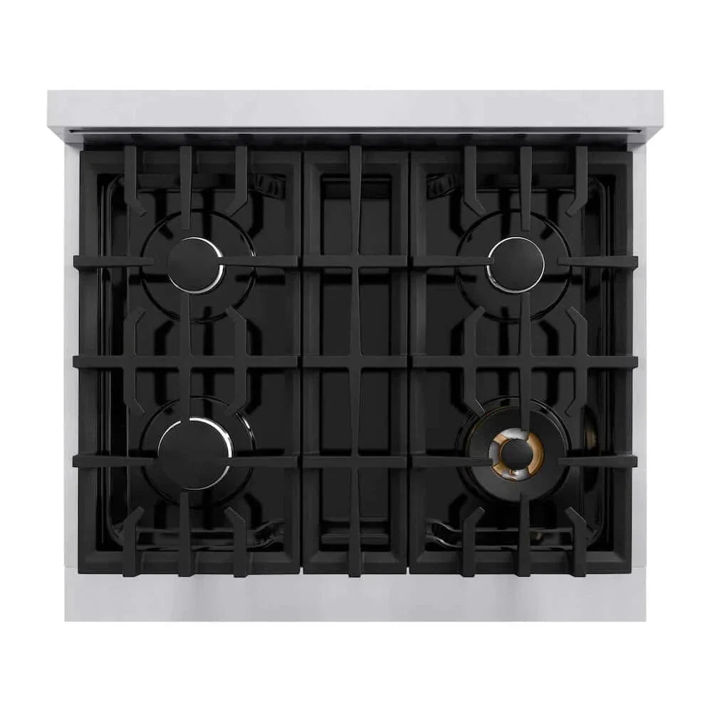 ZLINE 30" Select Gas Range Convection Gas Oven Stainless Steel Black Matte Door HGR-BLM-30