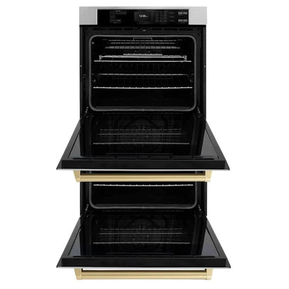 ZLINE 30"Professional True Convection Double Wall Oven, Air Fry, Self Clean, Stainless Steel, Champagne Bronze WADZ-30-CB