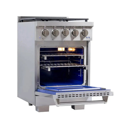 Kucht Professional 24" Gas Range Stainless Steel, True Simmer Burners, KFX2400X-S