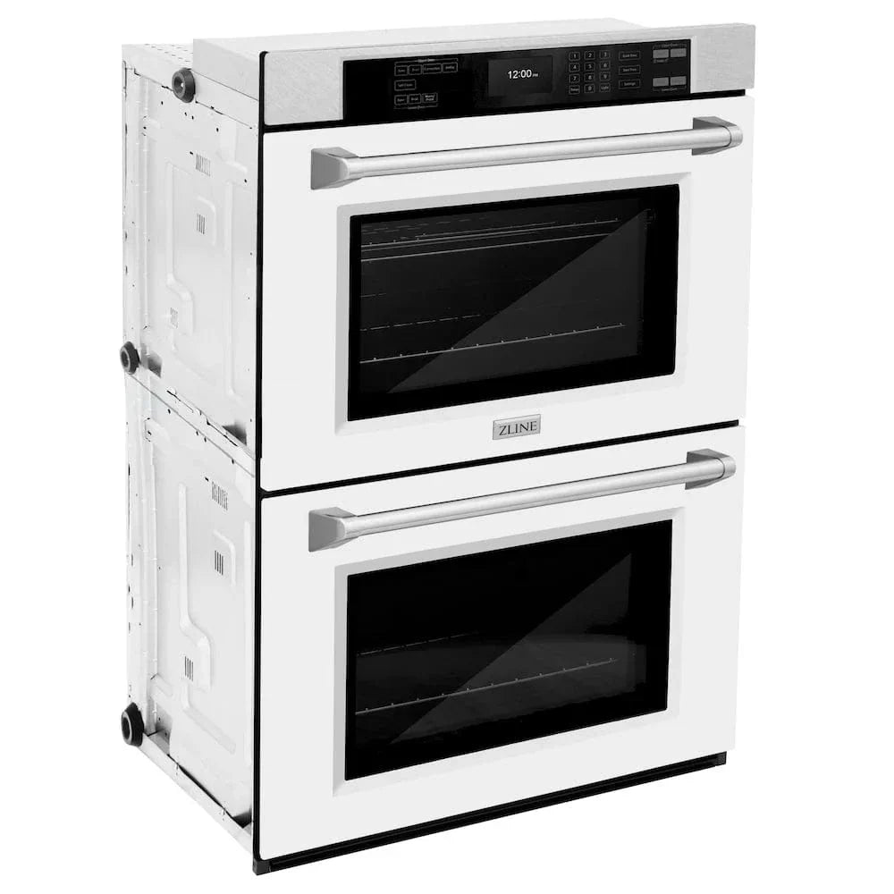 ZLINE 30"Professional True Convection Double Wall Oven, Air Fry, Self Clean, DuraSnow® White Matte WADS-WM-30