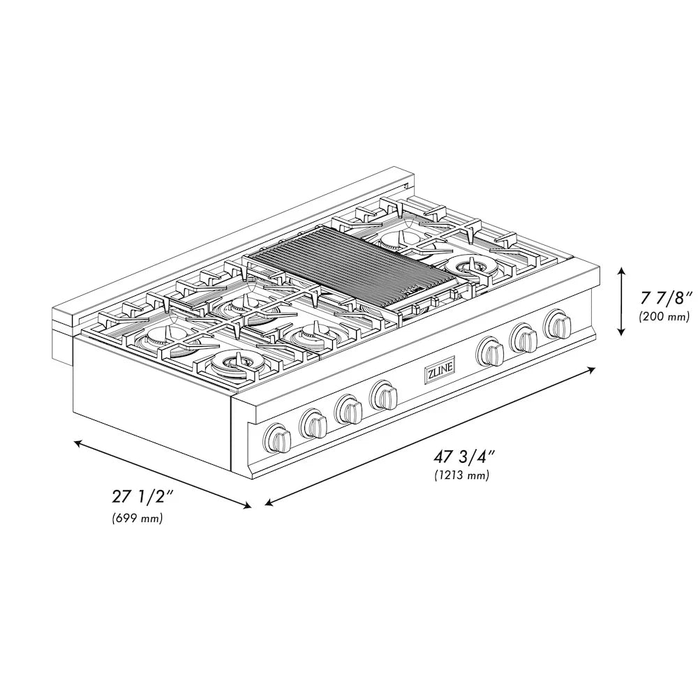 ZLINE 48" Bundle Range Top RT48 & Wall Oven AWS-30, 2KP-RTAWS48