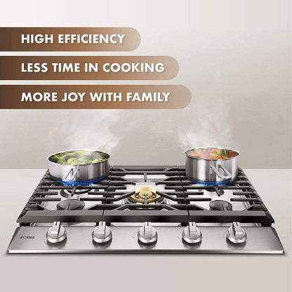 36" Stainless Steel Tri-Ring Gas Cooktop Series | GLS36502