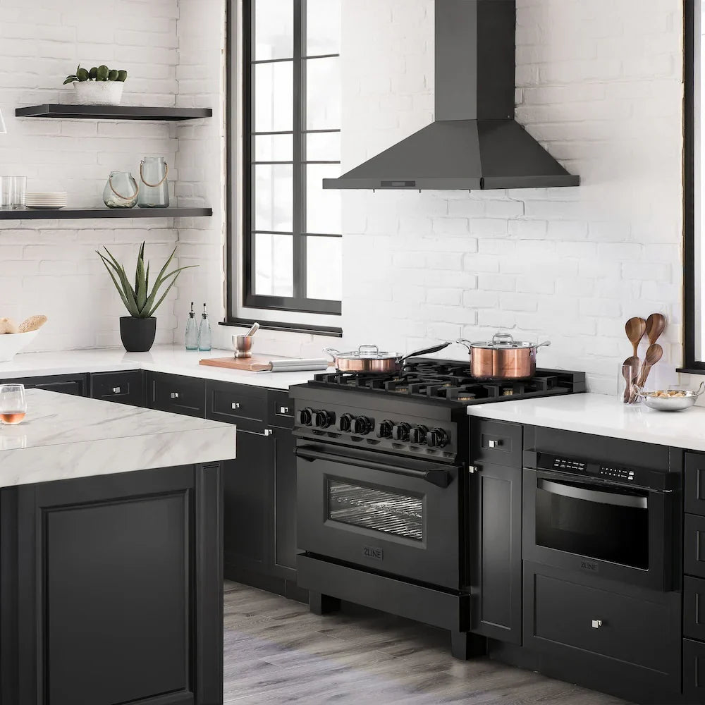 ZLINE 36 " Kitchen Package Range , Range Hood , Microwave  , Dishwasher ,  4KP-RABRH36-MWDW