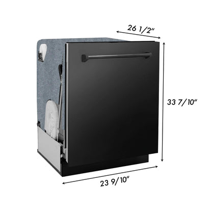 ZLINE 24 in. Panel-Included Monument Series 3rd Rack Top Touch Control Dishwasher with Color Options and Stainless Steel Tub DWMT-BS-24
