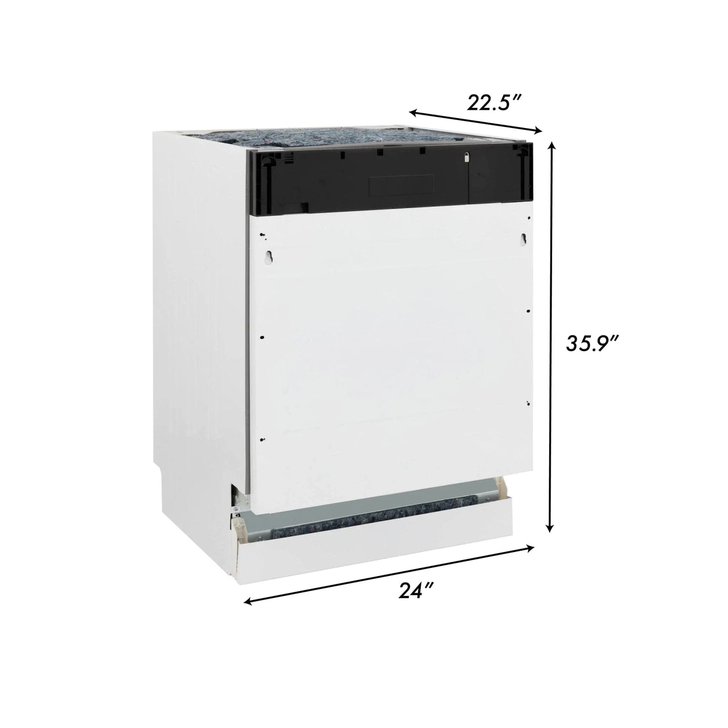 ZLINE 24" Tallac Series 3rd Rack Dishwasher Black Stainless Steel Tub DWV-BS-24