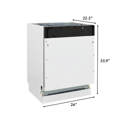 ZLINE 24" Tallac Series 3rd Rack Dishwasher Black Stainless Steel Tub DWV-BS-24