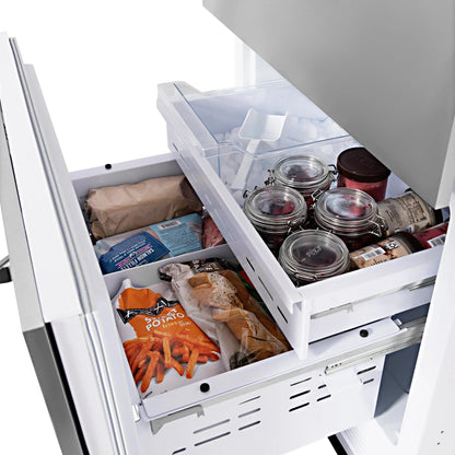 ZLINE 30" 16.1 cu. ft. Built-In 2-Door Bottom Freezer Refrigerator with Internal Water and Ice Dispenser in Stainless Steel RBIV-304-30