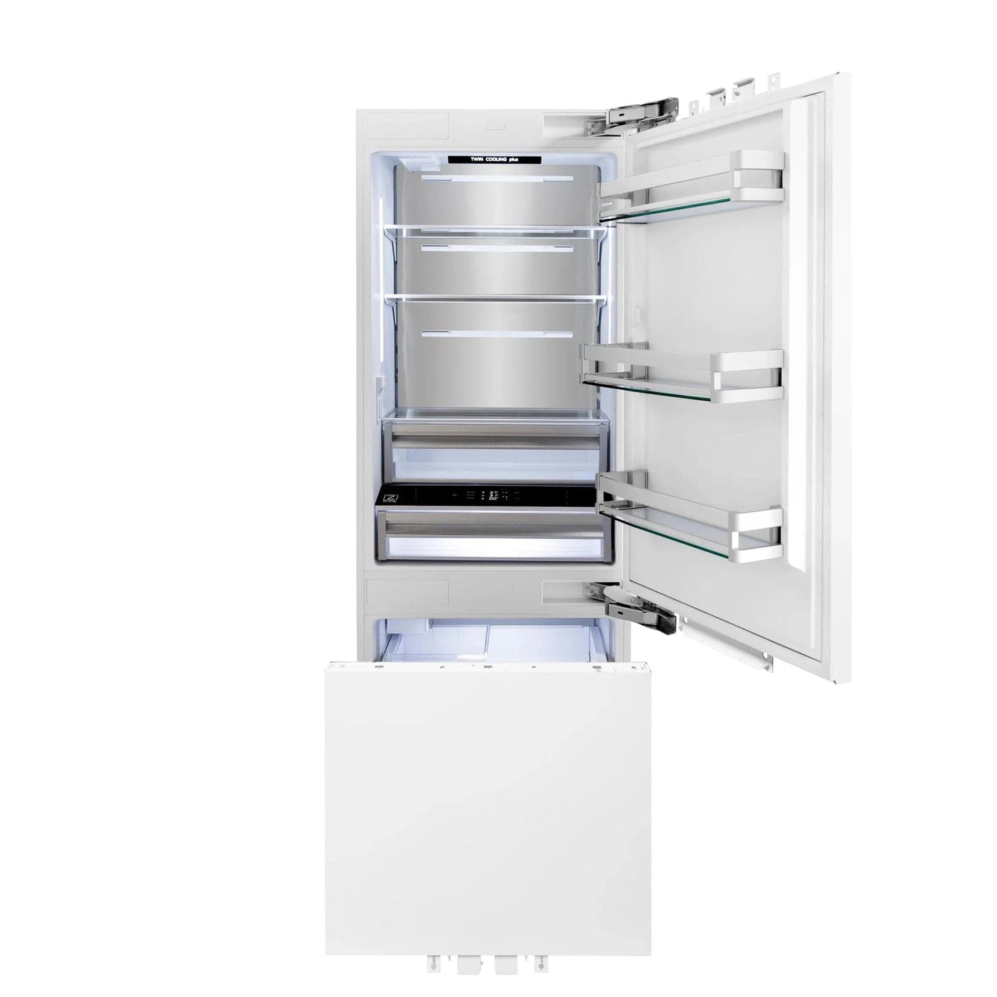 ZLINE 30" 16.1 cu. ft. Panel Ready Built-In 2-Door Bottom Freezer Refrigerator with Internal Water and Ice Dispenser RBIV-30