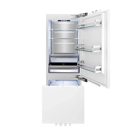 ZLINE 30" 16.1 cu. ft. Panel Ready Built-In 2-Door Bottom Freezer Refrigerator with Internal Water and Ice Dispenser RBIV-30