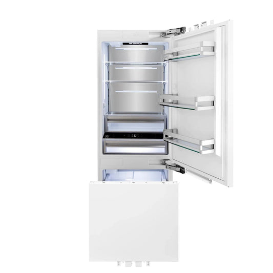 ZLINE 30" 16.1 cu. ft. Panel Ready Built-In 2-Door Bottom Freezer Refrigerator with Internal Water and Ice Dispenser RBIV-30