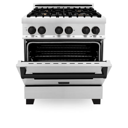 ZLINE 30" Autograph Dual Fuel Range, Stainless Steel, RAZ-30-MB
