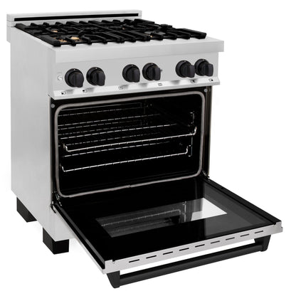 ZLINE 30" Autograph Dual Fuel Range, Stainless Steel, RAZ-30-MB