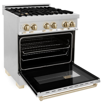 ZLINE 30" Autograph Edition, Dual Fuel Range, Gold Accents, RAZ-30-G
