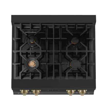 ZLINE 30" Autograph Edition Rangetop, Gold Accents, RTBZ-30-CB