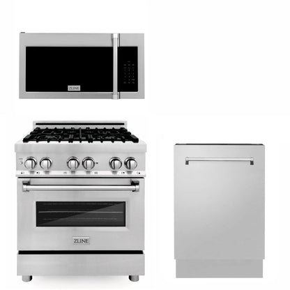 ZLINE 30" Bundled Stainless DualRange RangeHood Dishwasher 3KP-RAOTRH30-DWV