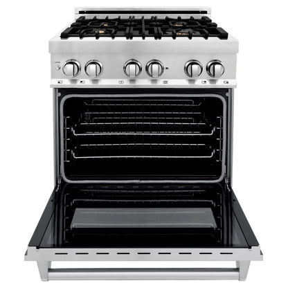 ZLINE 30" Dual Fuel Oven Range, Stainless Steel, Brass Burners, RA-BR-30