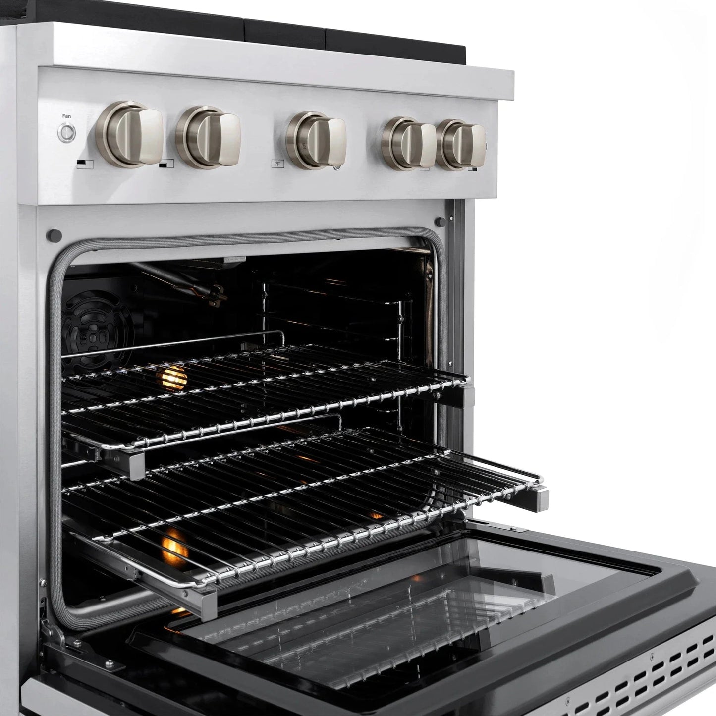 ZLINE 30 in. 4.2 cu. ft. 4 Burner Gas Range with Convection Gas Oven in Stainless Steel, SGR30