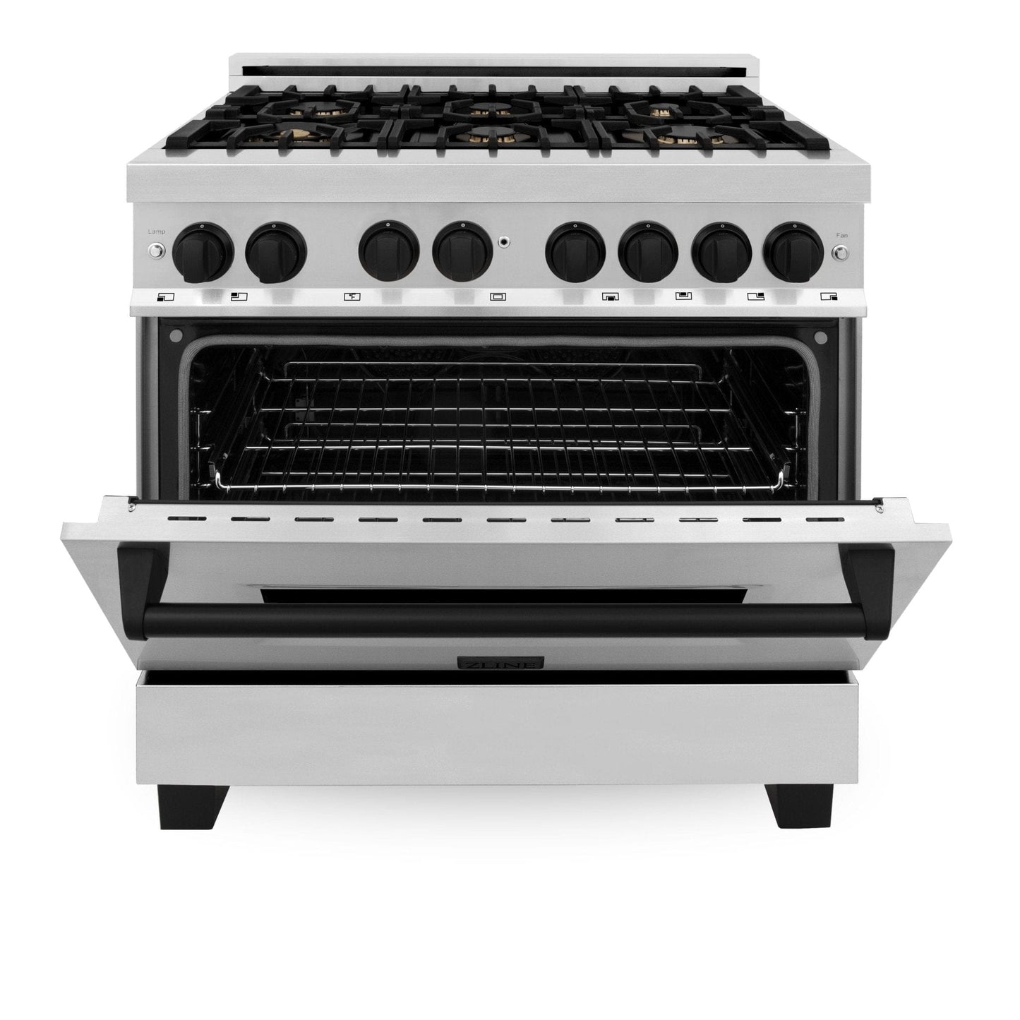 ZLINE 36" Autograph Dual Fuel Range, Stainless Steel, RAZ-36-MB