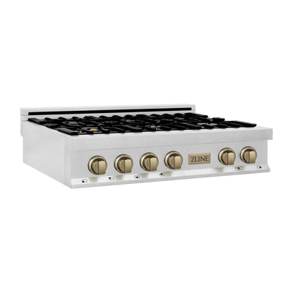 ZLINE 36" Autograph Edition Rangetop, DuraSnow, RTSZ-36-CB