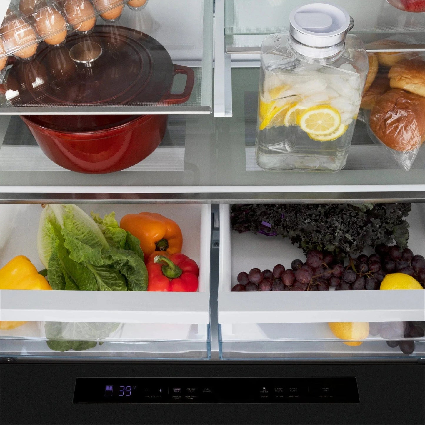 ZLINE 36" Autograph French Door Refrigerator with Water and Ice Dispenser in  Black Stainless Steel RFMZ-W-36-BS-G