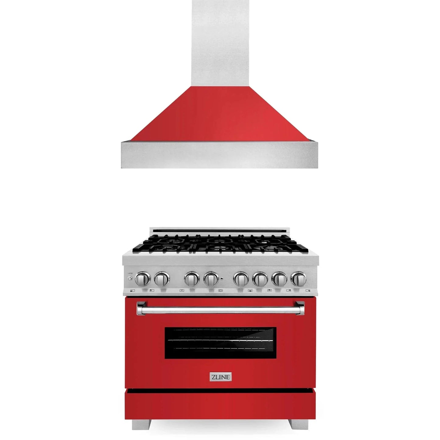 ZLINE 36" Bundle Range RAS-RM-36 & Range Hood 8654RM-36, 2KP-RASRMRH36