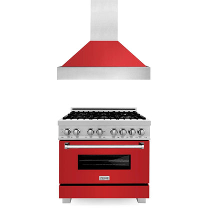 ZLINE 36" Bundle Range RAS-RM-36 & Range Hood 8654RM-36, 2KP-RASRMRH36