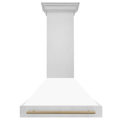 ZLINE 36"Stainless Steel Range Hood, White Matte Shell, 8654STZ-36-CB