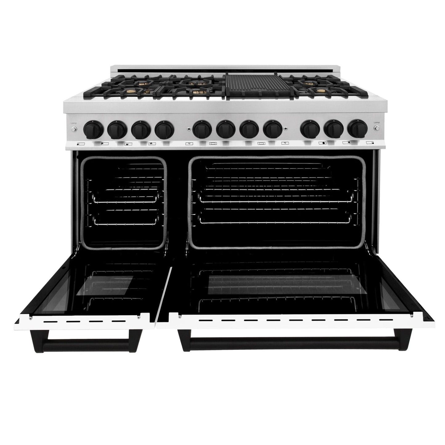 ZLINE 48" Autograph Edition, Dual Fuel Range, White Door, RAZ-WM-48-MB