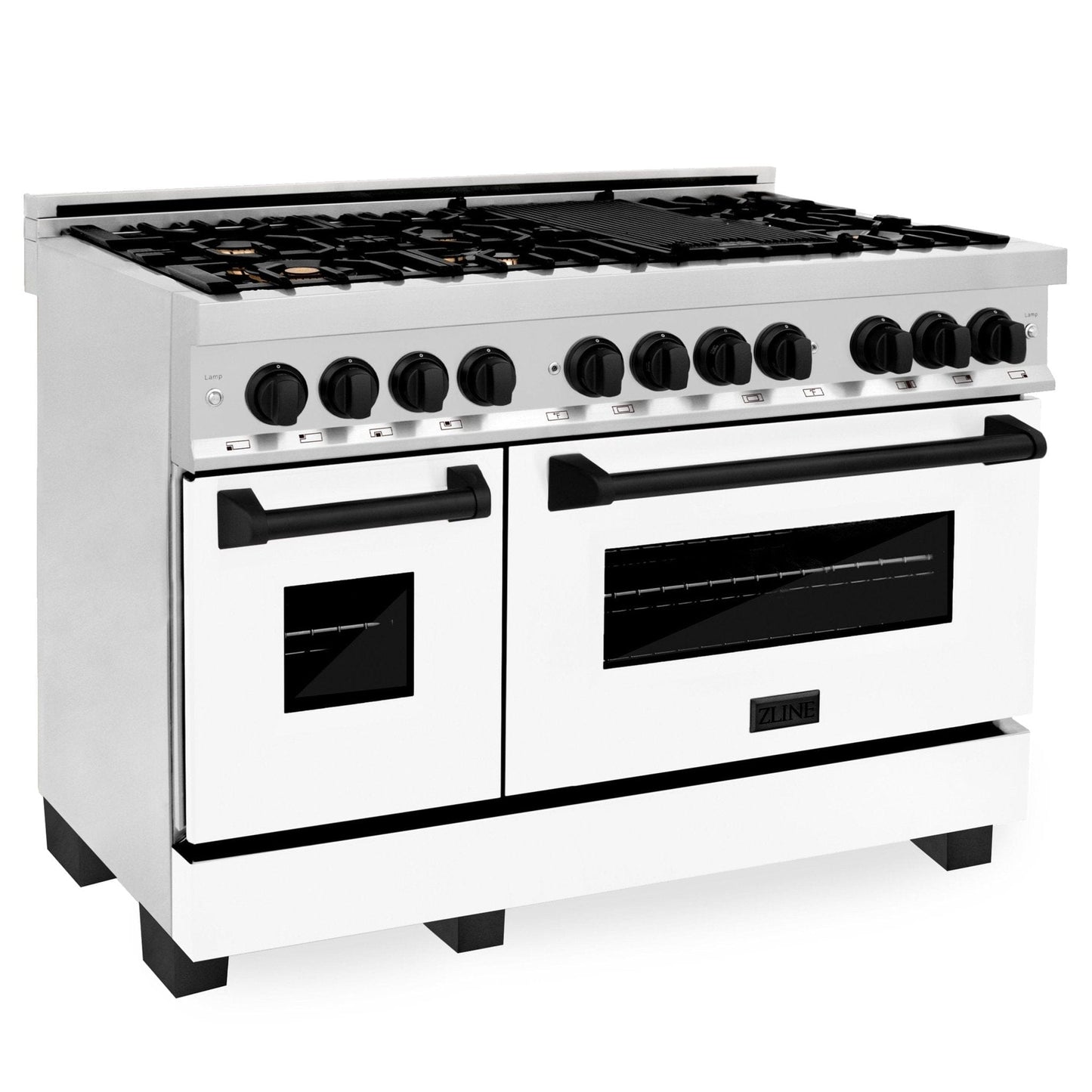 ZLINE 48" Autograph Edition, Dual Fuel Range, White Door, RAZ-WM-48-MB