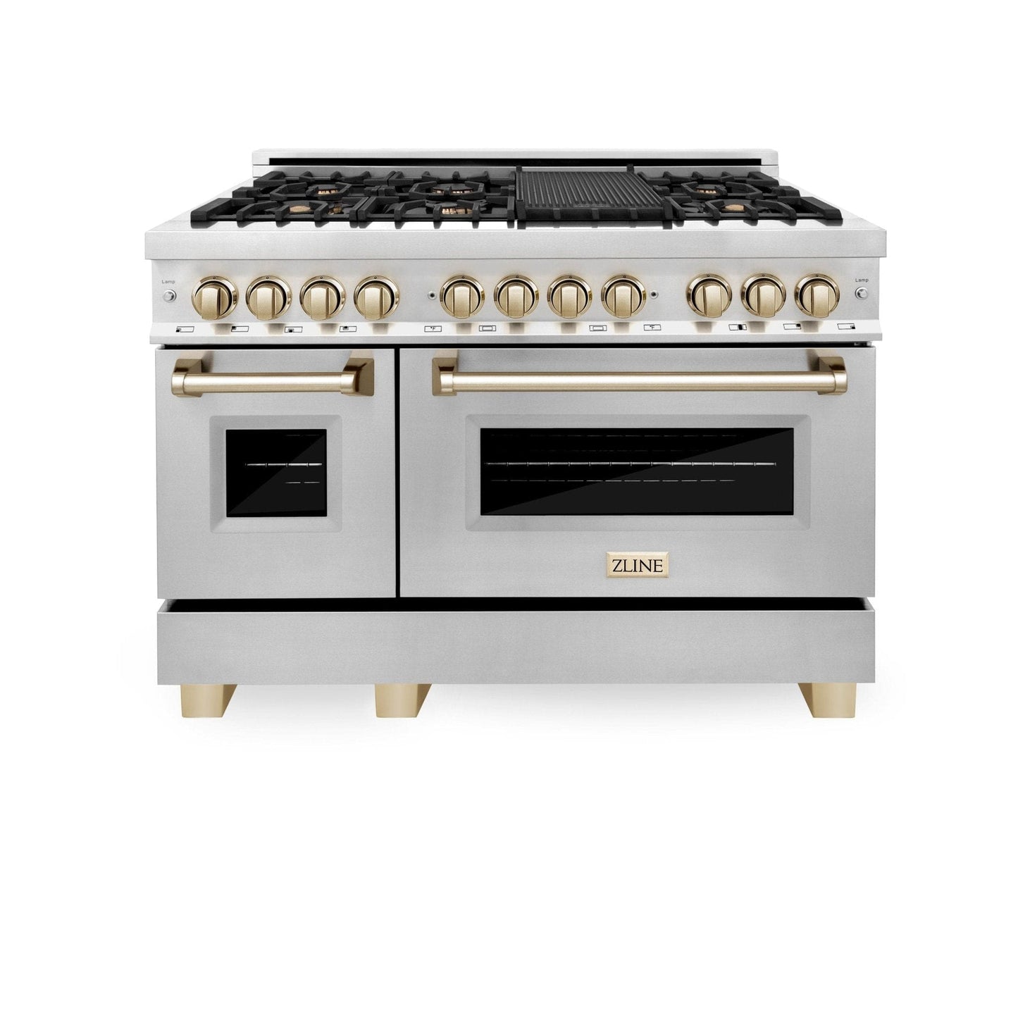 ZLINE 48" Autograph Edition, Dual Fuel Stainless Steel Range, RAZ-48-G
