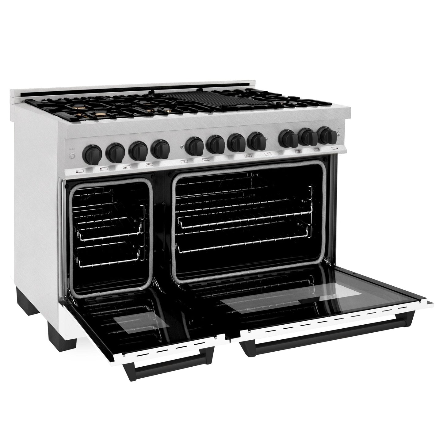 ZLINE 48" Autograph, Range, Dual Fuel, White door, RASZ-WM-48-MB