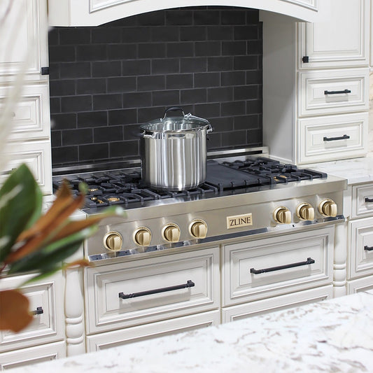 ZLINE 48" Autograph Rangetop, Stainless, Bronze Accents, RTZ-48-CB