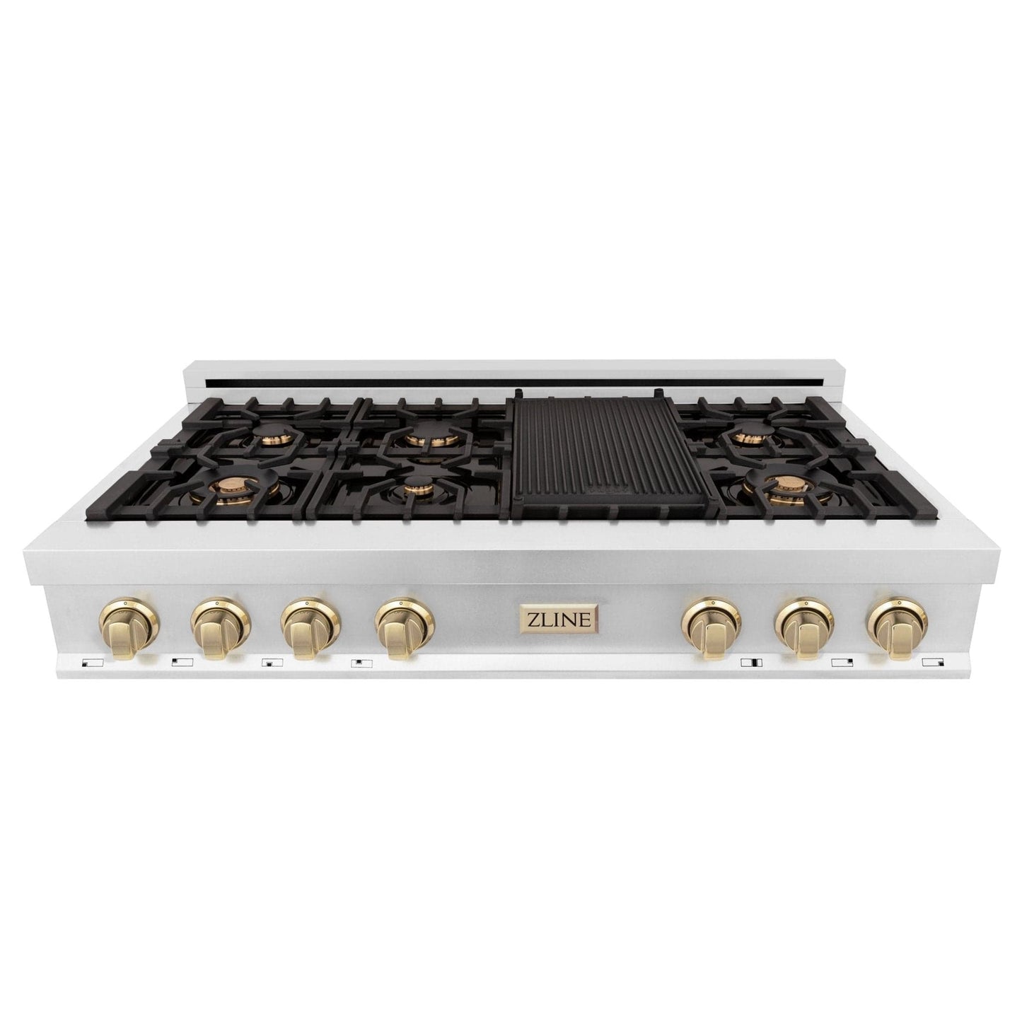 ZLINE 48" Autograph Rangetop, Stainless, Bronze Accents, RTZ-48-CB