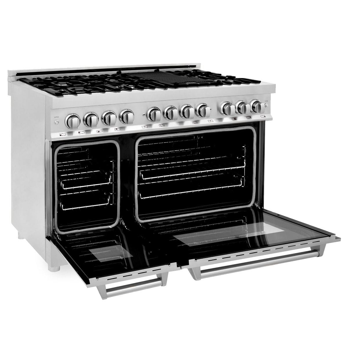 ZLINE 48" Stainless Steel 6.0 cu.ft. 7 Gas Burner/Electric Oven Range with Griddle RA48